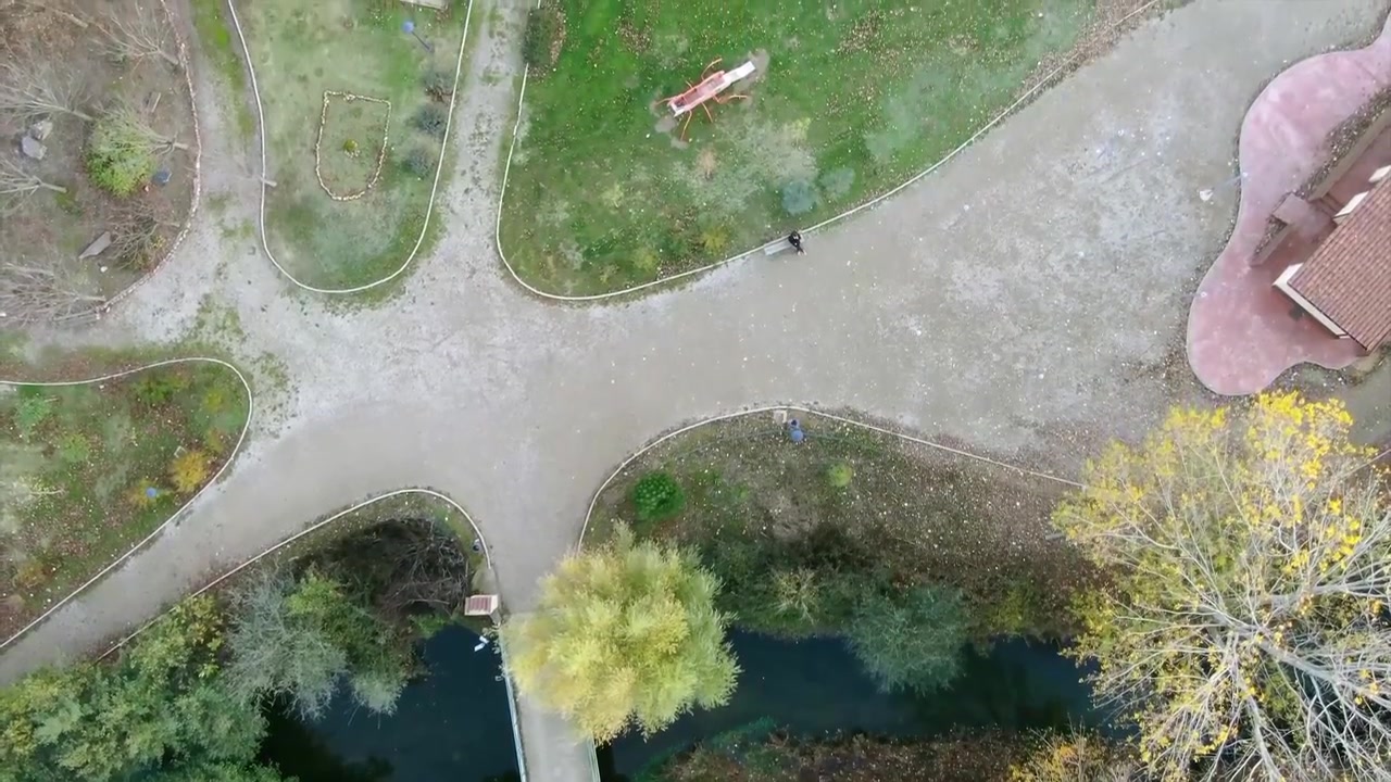 A stream called Caño de los Molinos, which passes through the Parque de las Pavas, in Benavente, province of Zamora, Spain.
Video made with Mavic two Zoom drone. Vertical view in motion.