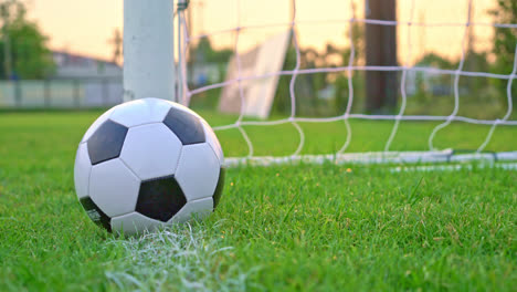 balón de fútbol en el fondo del campo de fútbol