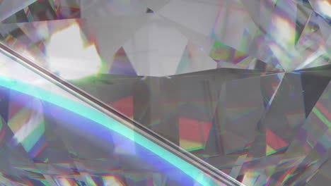 animación de un prisma brillante claro que se mueve sobre puntos de luz