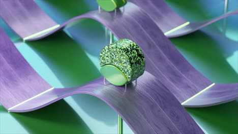 composición renderizada en 3d abstracta con formas geométricas y texturas de madera