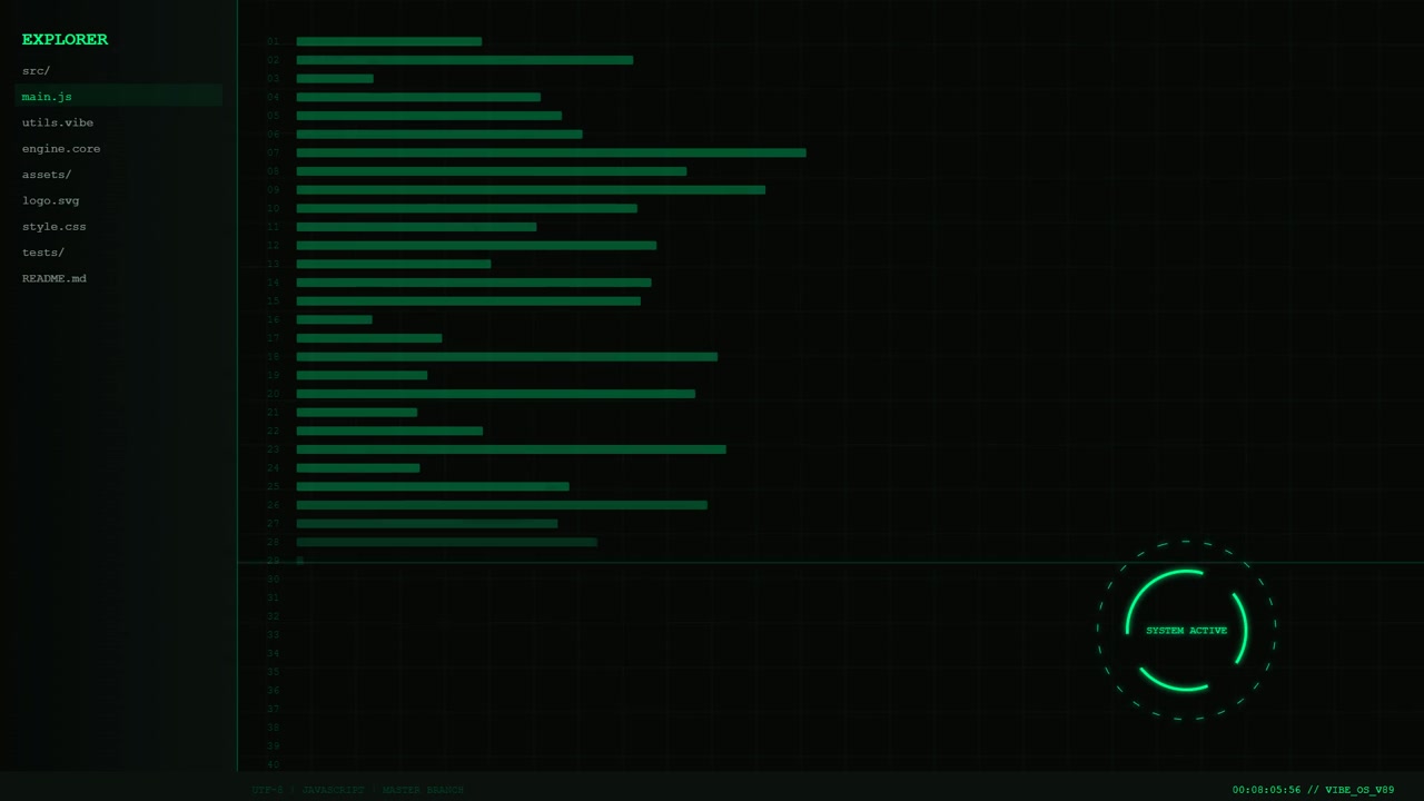 Interfaccia Digitale che Mostra Visualizzazione di Dati in Tempo Reale e Stato del Sistema