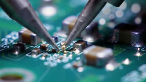 soldering components on a circuit board