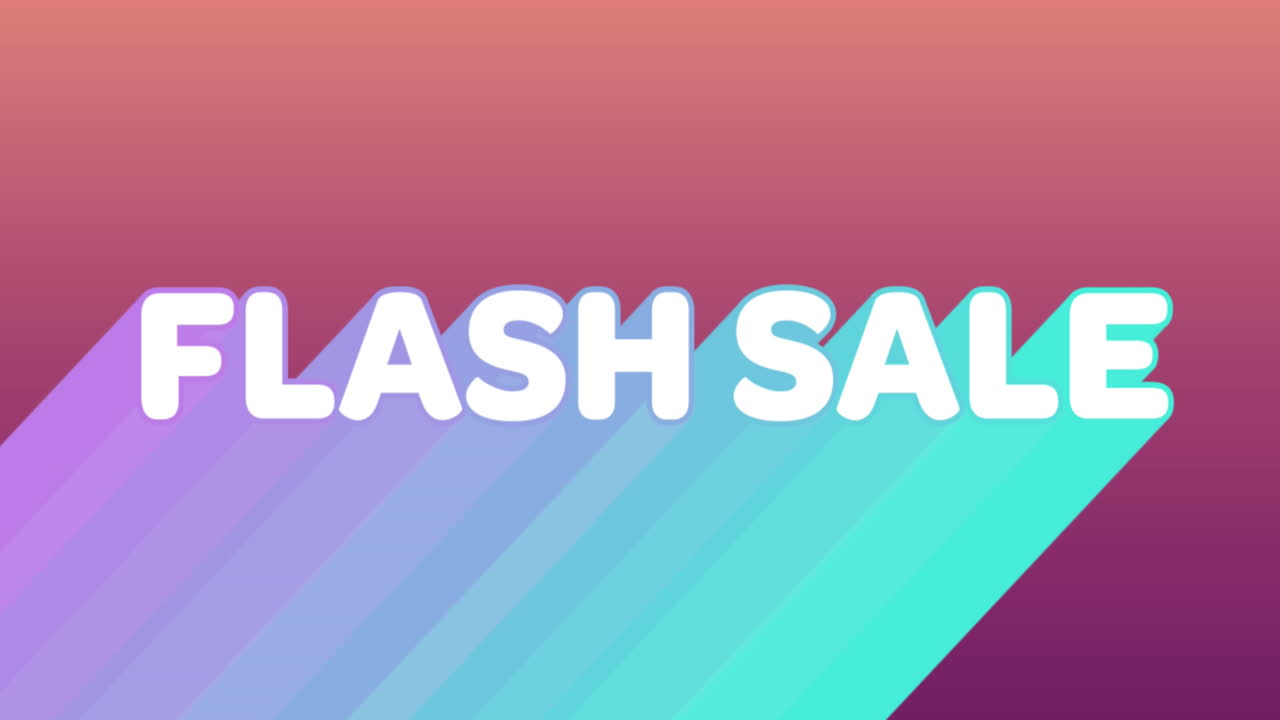 Grafica offerta lampo con scie colorate su sfondo rosa scuro 4K