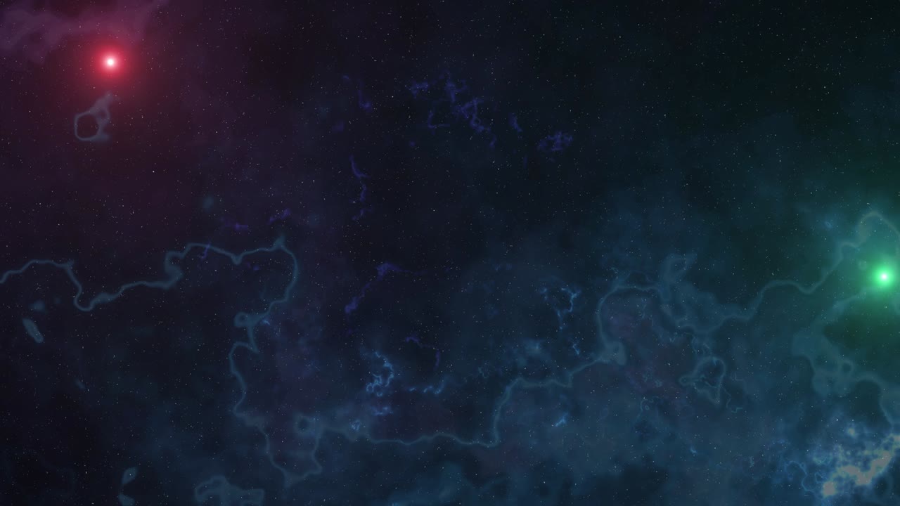 volando a través de la nebulosa en el espacio, nos metemos en el vacío negro de un vacío con estrellas. espacio futurista composición 3d