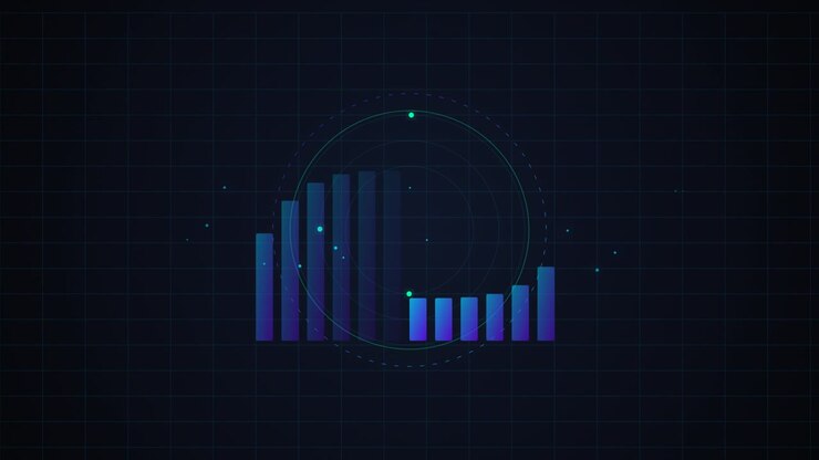 Animert stolpediagram som viser finansiell vekst og datatrender