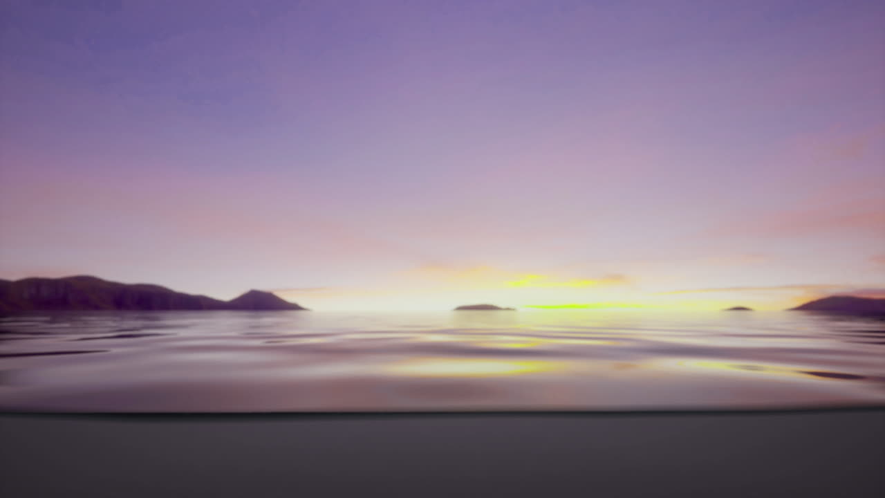 Tranquil dawn on a quiet lake with mountains in the background