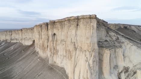 white cliff face aerial view