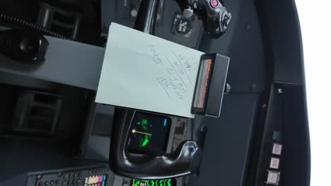 vista giratoria de los controles de vuelo de un jet moderno