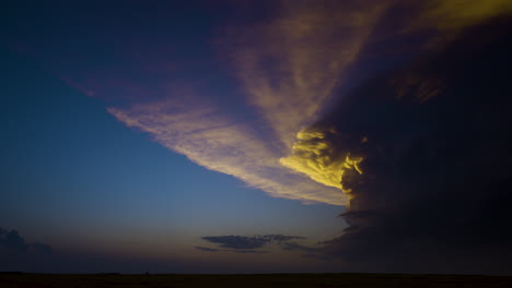 dramatic storm clouds at sunset