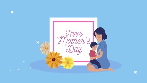 엄마와 아들과 함께 축하하는 어머니의 날