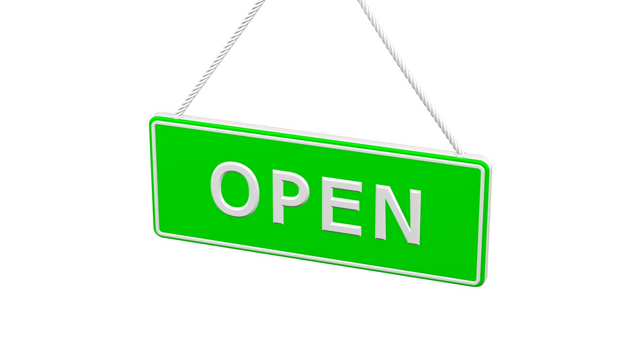Plate with words Open and Closed turn around.