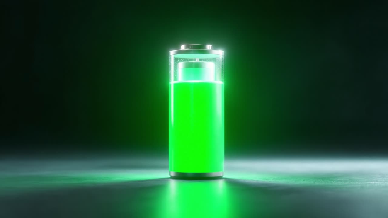 L'evoluzione di una batteria: da fonte di energia a faro verde brillante di potenza, che dimostra l'importanza dell'accumulo di energia nella tecnologia moderna