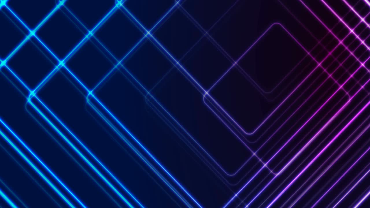 Blue ultraviolet glowing neon lines abstract tech motion background ...