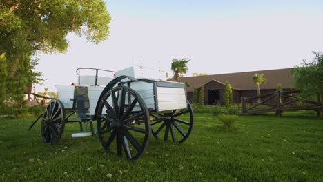 white fancy old school carriage wagon