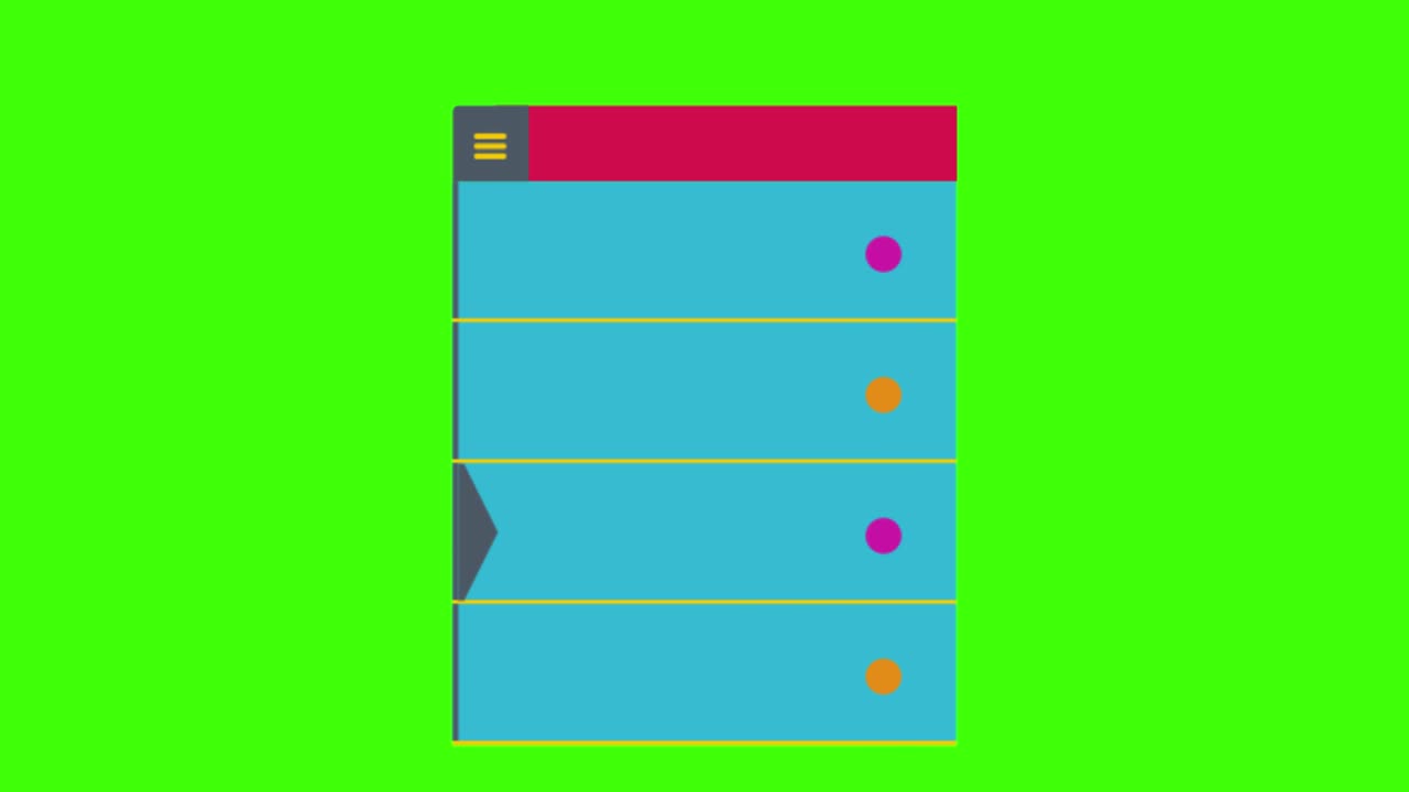 animación de un icono infográfico en un fondo de pantalla verde