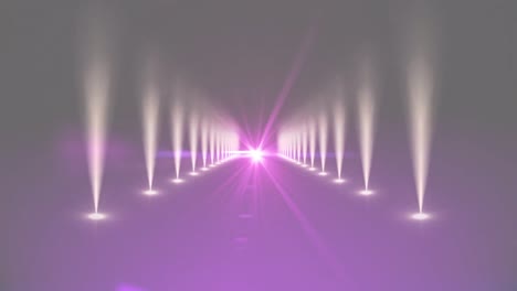 Animation-of-glowing-purple-lights-over-dark-background