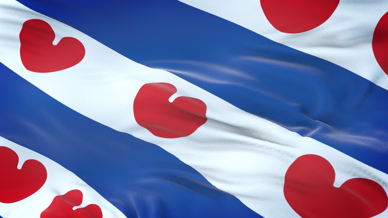 friesland (네덜란드의 지방) 발은 매우 상세한 직물 질감으로 바람에 흔들리고 있습니다.