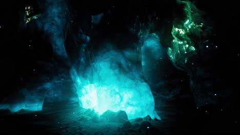 glowing crystal cave