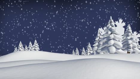 Winterwald-Mit-Fallenden-Weihnachtsschneeflocken