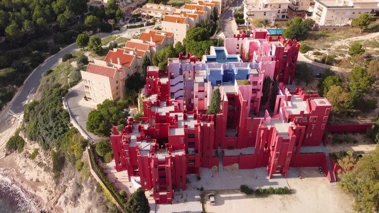 La Muralla Roja - 'The Red Wall' building, Calpe Spain