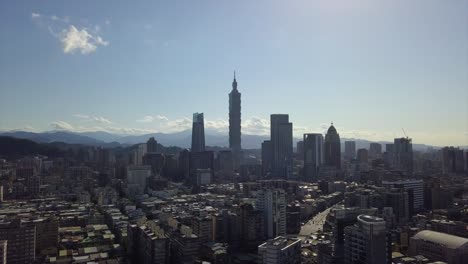 taiwan sunny taipei city center traffic streets aerial panorama 4k