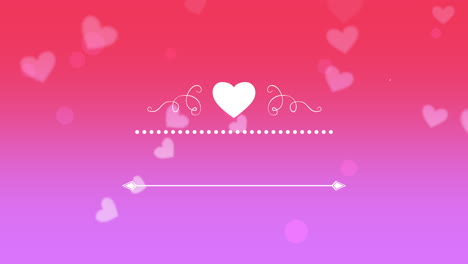 Romantic-white-hearts-and-arrows-on-purple-gradient