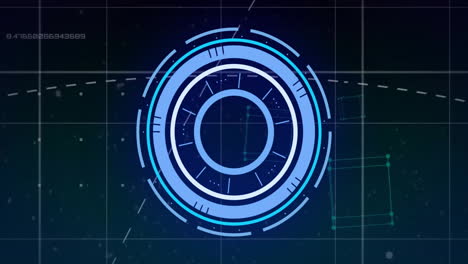 animation of network of connections with scope scanning