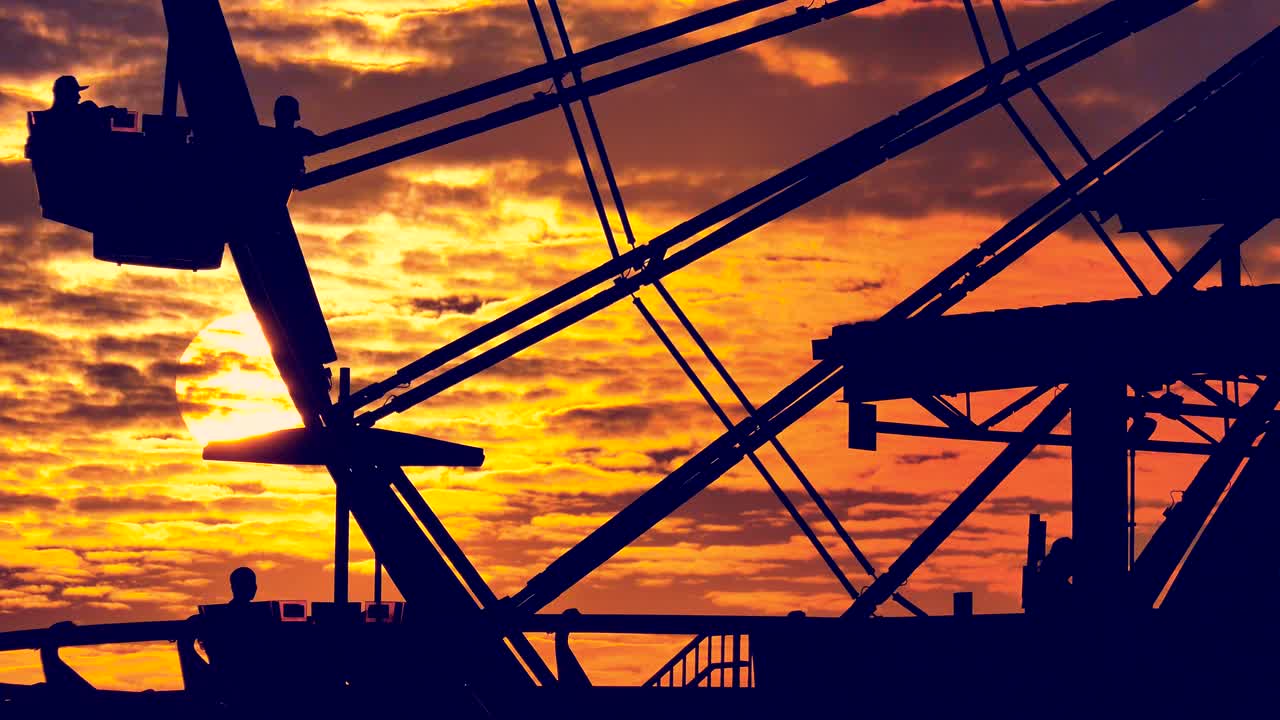 해가 지는 동안 페리스 의 실루