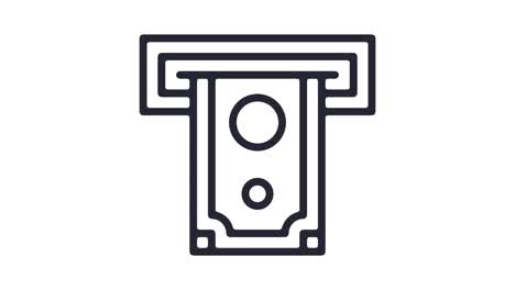 automated teller machine line icon animation with alpha