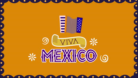 viva mexico animation with accordion instrument