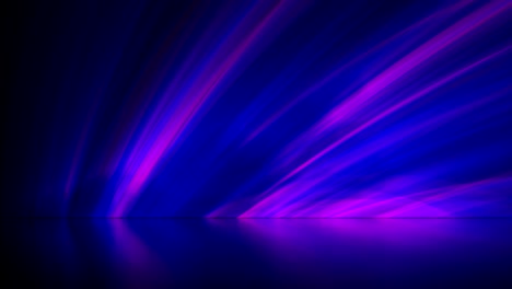 christmas blue-purple magic rays with reflection on gradient background. 4k uhd video seamless loop animation.