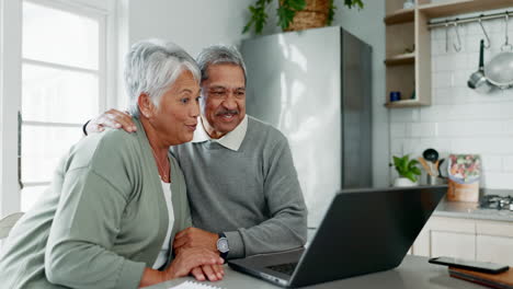 Happy,-wave-and-laptop-with-old-couple-on-video