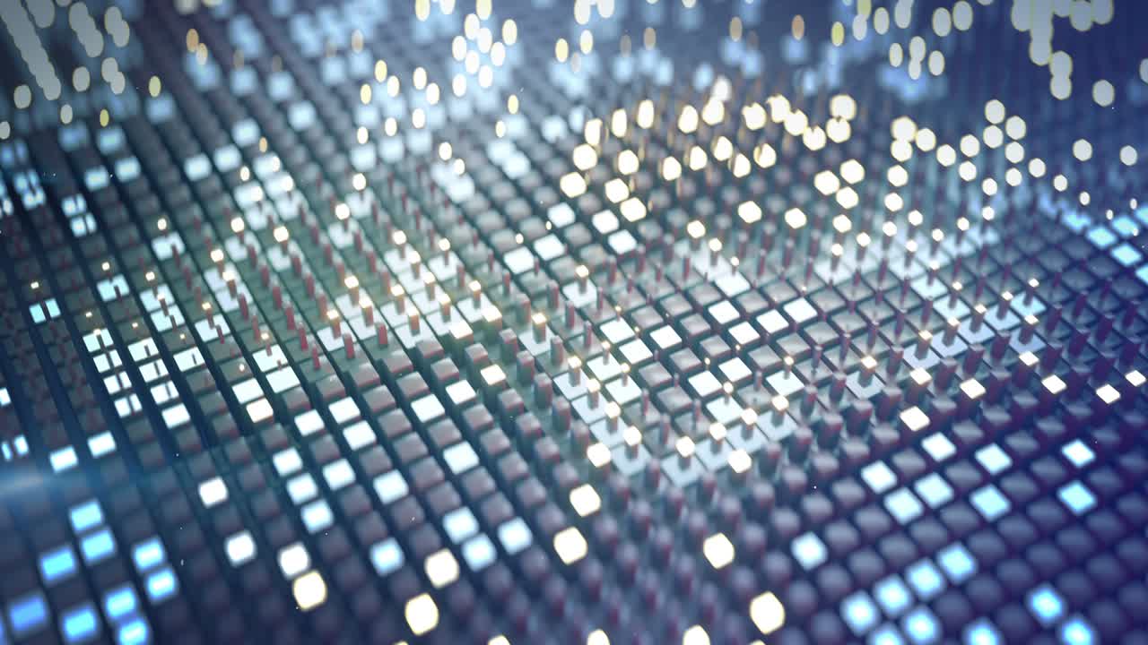 diseño de ciencia ficción con cubos brillantes bucle sin costuras animación de renderización 3d