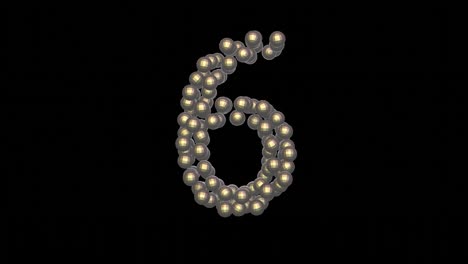 disco ball themed font  number 6