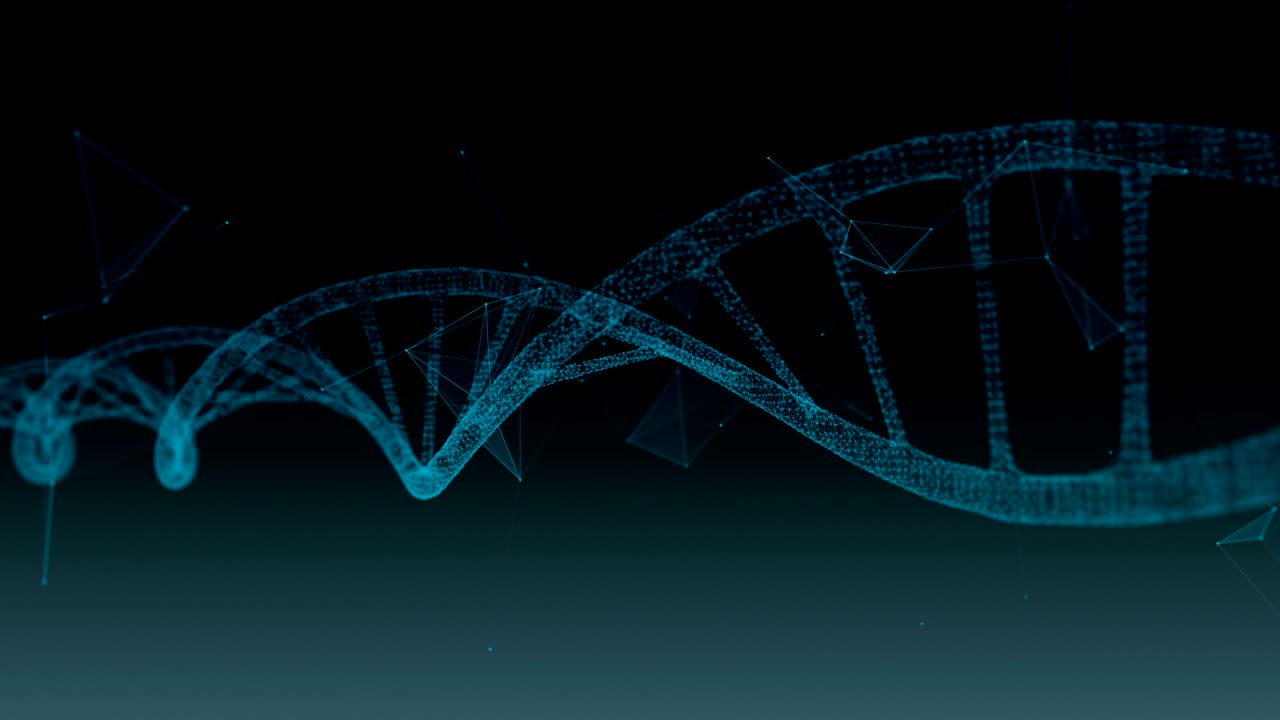 adn humano. fondo abstracto con plexo. animación en bucle