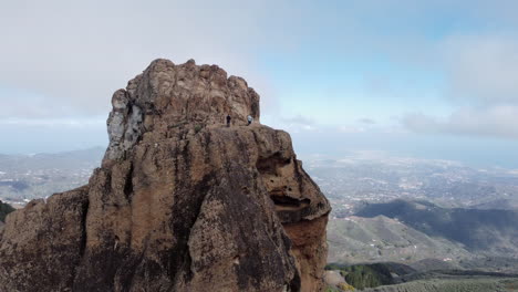 Aerial-l-View-Roque-Saucillo-Grand-Canary-Island-Spain-in-Circle-Movement-Shot