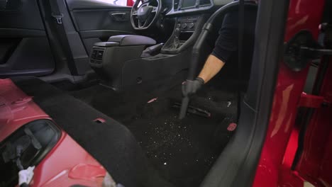 professional car cleaning. сar wash. dry cleaning and detailing of the cabin. deep cleaning of the body, seat cleaning. wiping foam in car wash. cleaning the car panel from dust. a vacuum cleaner