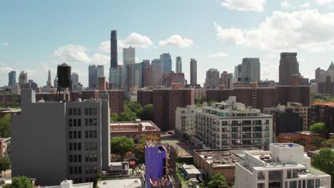 rising aerial view of downtown brooklyn, new york, 4k