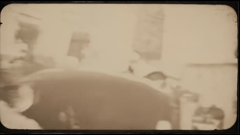 vintage street scene with action