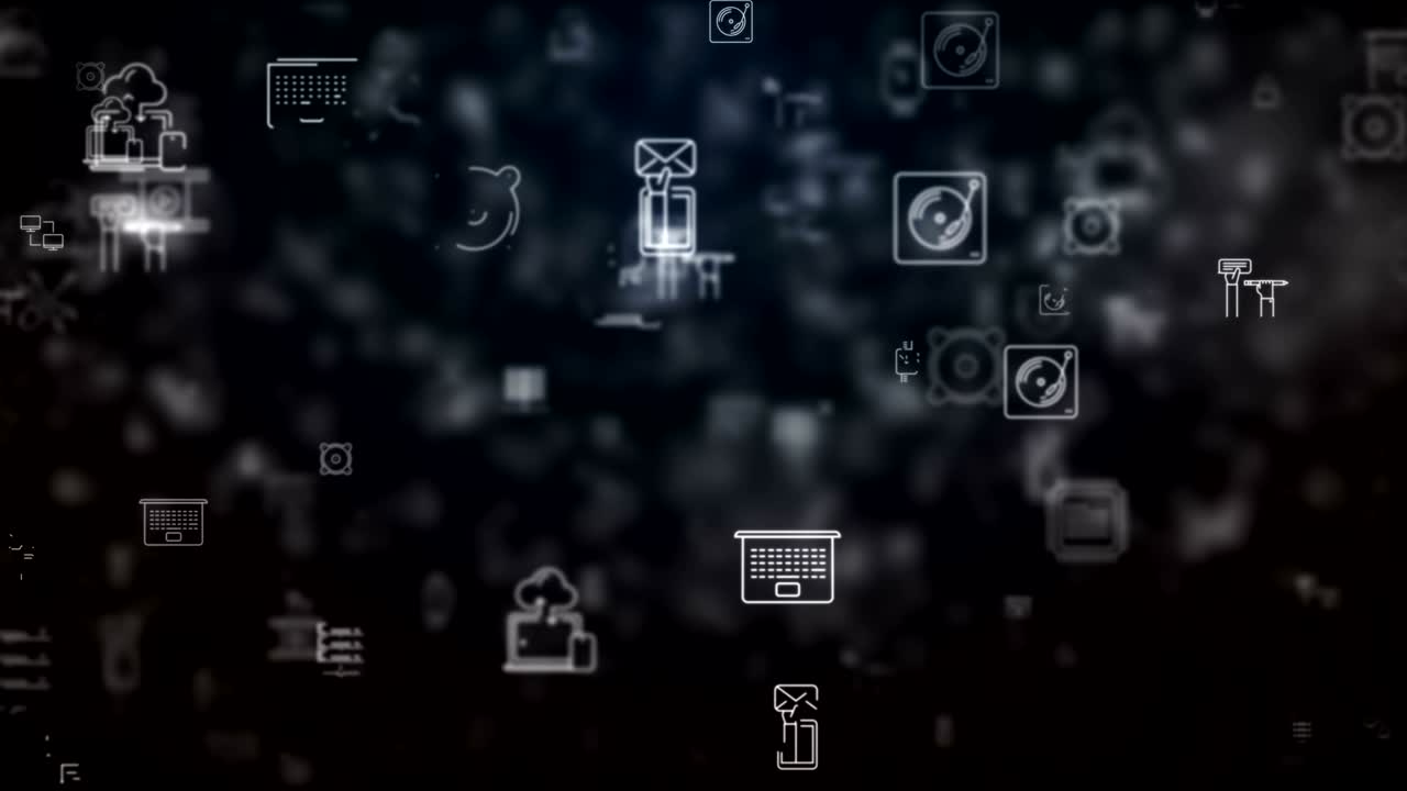 Loop moved technology icons background
