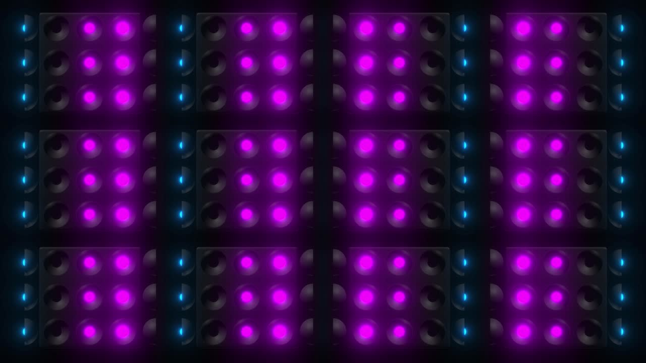Motivo geometrico astratto con luci LED colorate
