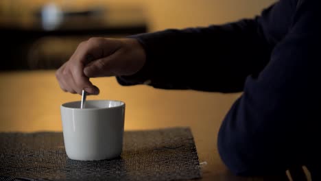 close up morning coffee footage