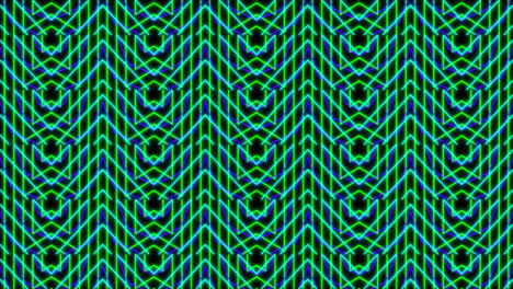 animación del patrón de neón del caleidoscopio que se mueve en movimiento hipnótico en un bucle sin costuras