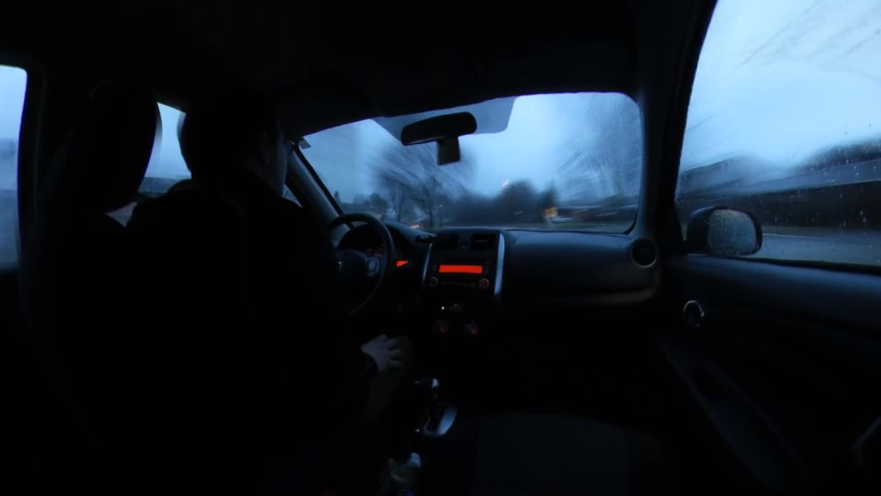 inside Car driving timelapse - evening
