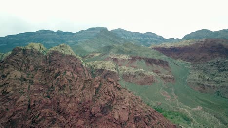 Aerial-4K-flying-over-the-peaks-of-Red-Rock-Canyon-outside-of-Las-Vegas-Nevada