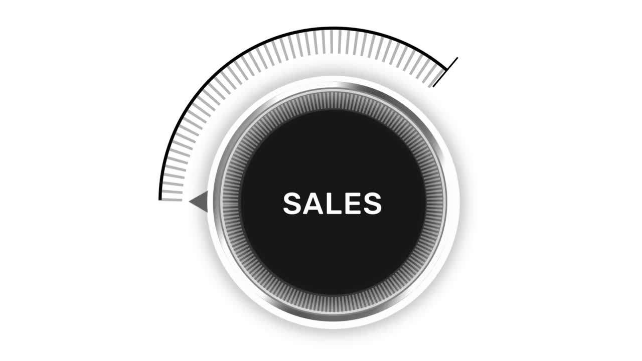 Increasing Sales concept 4K Animation with Rotating Button Node. Leads and increasing sales background