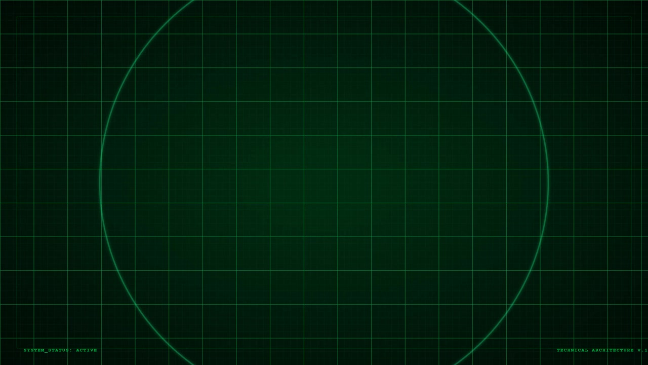 Expanding Green Circle on Digital Grid Background