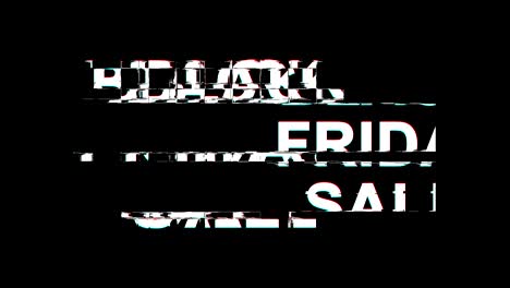 black friday sale glitch effect text digital tv distortion 4k loop animation