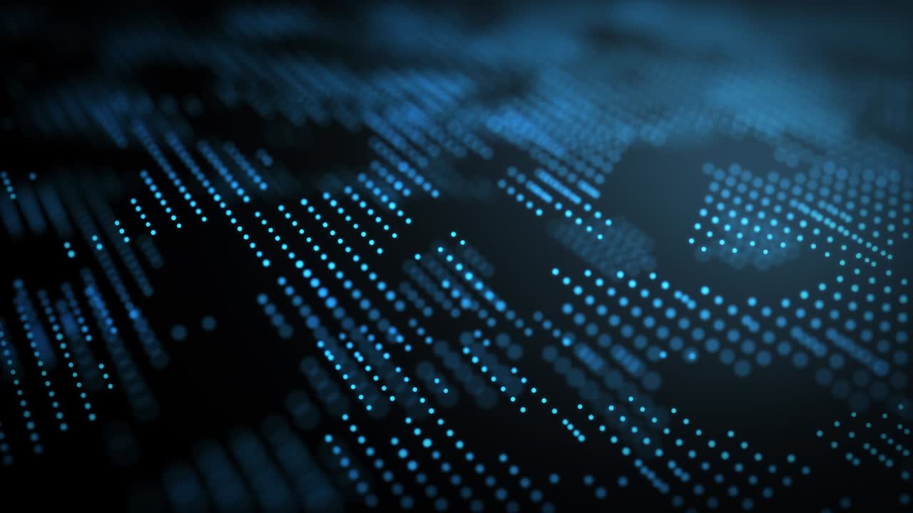 Abstract blue big data digital code. Futuristic information technology concept.