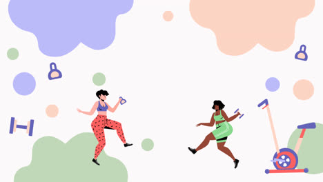 Motion Graphic of Flat design abstract fitness instagram post